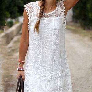 White Shift Lace Dress